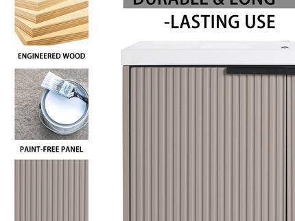 Contemporary Wall Mounted Bathroom Vanity With Resin Double Sink