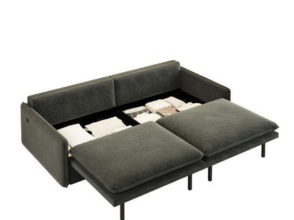 4 Seat Convertible Sleeper Sofa Bed, Modern With Storage