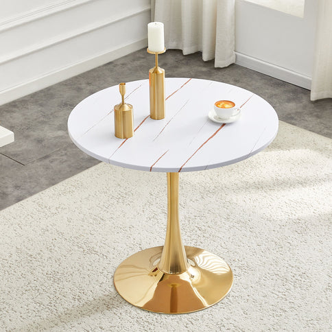 Round Dining Table & Thickened Top For Kitchen