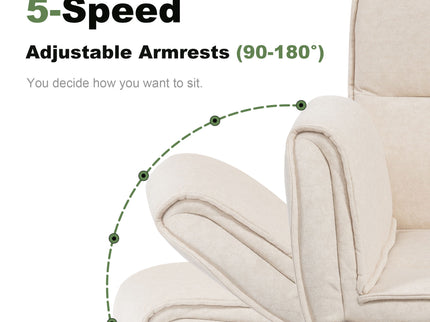 Criss Cross Swivel Desk Chair With Adjustable Armrests & Wheels For Home Office