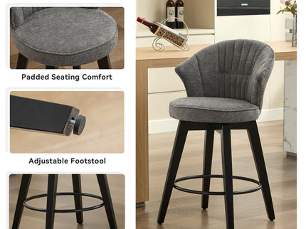 Wing Back Swivel Bar Stools (Set of 2)