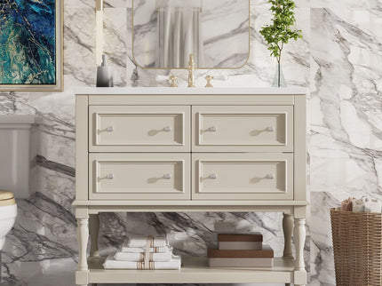 Bathroom Vanity Cabinet With Undermount Sink, 4 Drawer Set