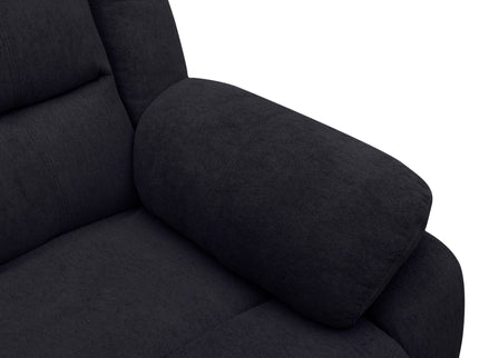 3 Seat Manual Reclining Sofa With Deep Recline - Black