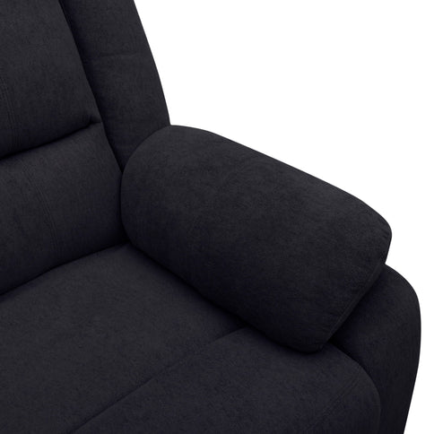 3 Seat Manual Reclining Sofa With Deep Recline - Black