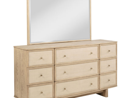 Kimpton - 9 Drawer Dresser With Mirror - Beige