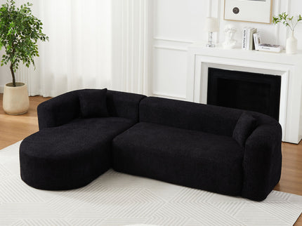 L - Shape Boneless Cloud Couch With 2 Throw Pillows For Living Room