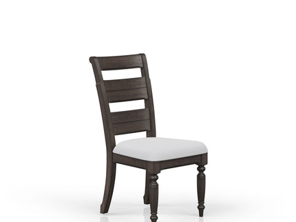 Upholstered Seat Ladderback Side Chair (Set of 2) - Coffee