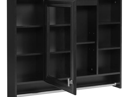 Modern Wall Mounted Mirror Cabinet With Adjustable Shelf, Soft Close Door, And Towel Bar
