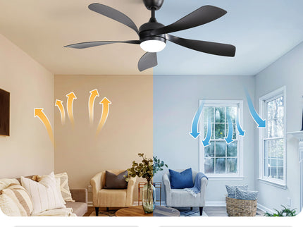 45" Ceiling Fan With DC Motor Smart App Control Quiet Reversible Operation Dimmable Lighting And Timer
