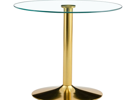 Modern Minimalist Round Dining Table With Glass Top