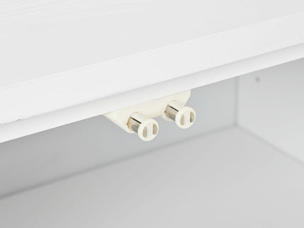 Modern Wood Sideboard Cabinet With Carved Door Panels, Adjustable Shelves, And Sturdy Metal Legs