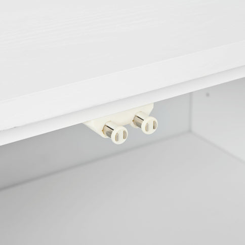 Modern Wood Sideboard Cabinet With Carved Door Panels, Adjustable Shelves, And Sturdy Metal Legs