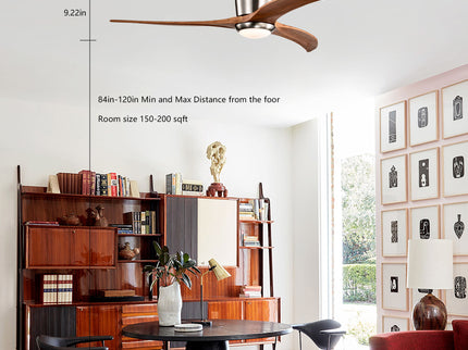 Flush Mount Fan Light, 3 Blades Ceiling Fan With Lights Remote Control, Quiet DC Motor, 6 Speed - Nickel
