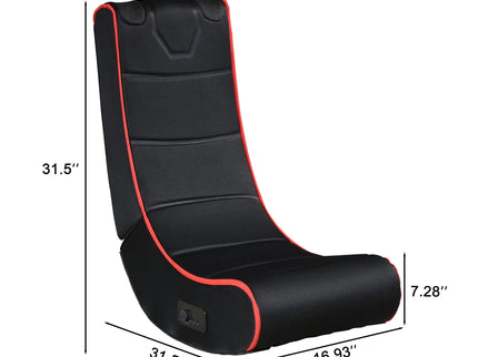 Foldable Gaming Chair With Onboard Speakers, Bluetooth Connection - Black / Red