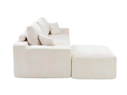 L Shaped Sectional Sofa, Full Compression 3 Seater Cloud Couch With Chaise