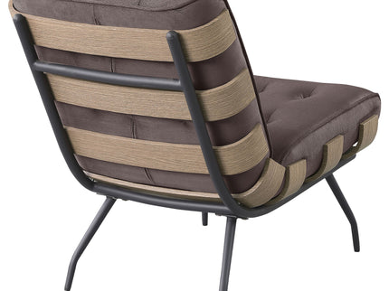 Staten - Upholstered Armless Accent Chair - Dark Brown