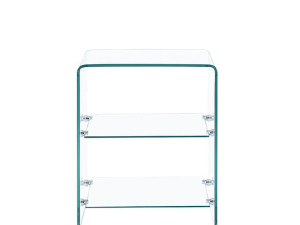 Tempered Clear Bent Glass Side Table Sofa Table, Multi Purpose Use, Premium Tempered Glass - Transparent