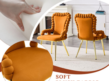 Puffy Bubble, Ball Chain Chair With Armrests For Dining Room (Set of 2)