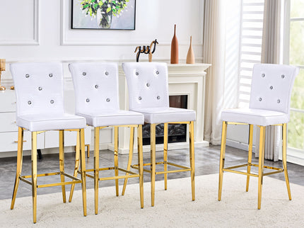 Bar Chairs With Crystal Clasp Design (Set of 2)
