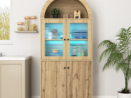 Modern Tech Inspired Dome Cabinet With LED Lighting