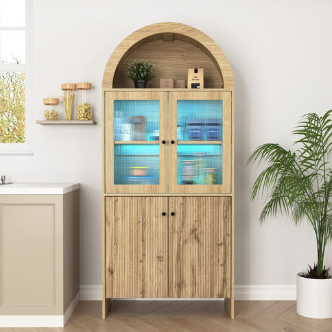 Modern Tech Inspired Dome Cabinet With LED Lighting