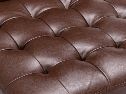 Contemporary Accent Chair With Tufted Waffle Stitch - Dark Brown