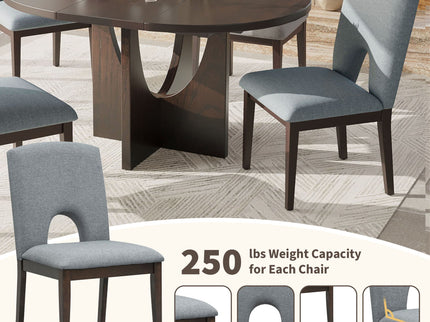 Topmax - 5 Piece Modern Extendable Round Dining Table Set With Removable Leaf For Small Places