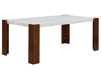 Hettie - Dining Table With Engineered Stone Top - Brown