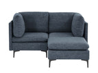 Blue / 2 Pc. 2 Seater Sectional, Ottoman