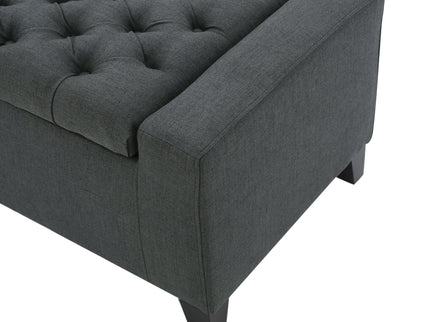 Contemporary Storage Ottoman With Tufted Top - Dark Gray