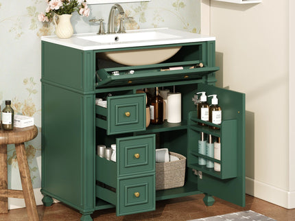 Bathroom Vanity Cabinet With Sink, Soft Close Doors With Door Organizer