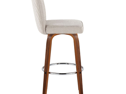 Henry - Contemporary Fixed Height Barstool With Swivel With Round Footrest (Set of 2)