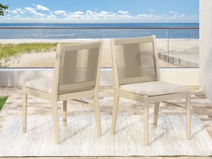 Cordoba - Dining Chair (Set of 2) Comfortable Armless Chairs - Beige