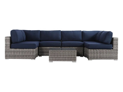 Seating Set With Cushions Handcrafted Wicker Design