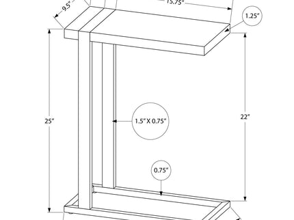 Accent Table, C - Shaped, Contemporary & Modern Stylish Design