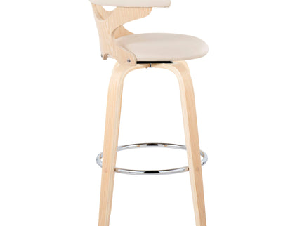 Gardenia - Contemporary Fixed Height Barstool With Swivel With Round Footrest (Set of 2)