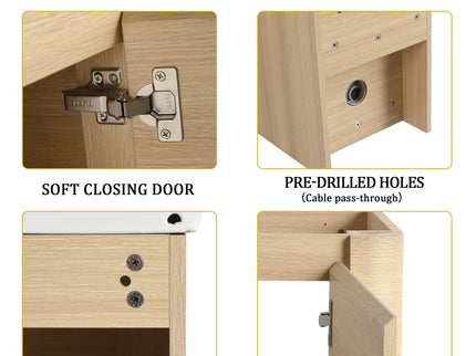 Wall Mounted Bathroom Vanity With Sink And Storage Shelves, Soft Close Doors
