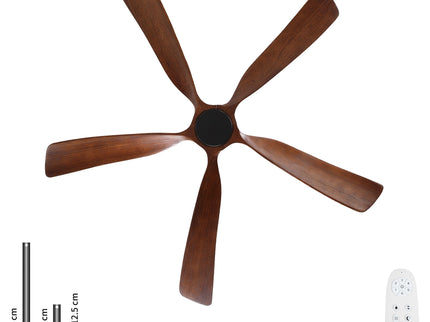 Ceiling Fan With Light And Remote Control, Noiseless, 6 Speeds Reversible, Quiet DC - Matte Black