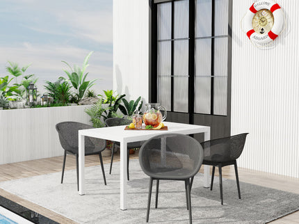 4 Pack Lounge Chair Set With Long Table