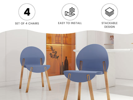4 Piece Set Of Single Chairs With Long Table