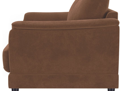 Dania - Upholstered Crescent Loveseat With Curved Tufted Arms - Rust