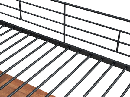 Loft Bed With Desk And Grid, Stylish Frame With Lateral Storage Ladder And Wardrobe