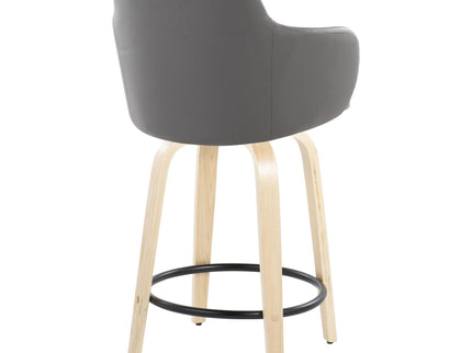 Boyne - Contemporary Fixed Height Counter Stool With Swivel (Set of 2) Round Footrest