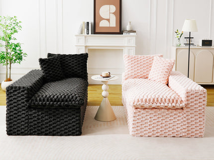Multifunctional Sofa Pink Black, Fits 4 People
