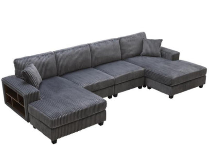 U-Shaped Convertible Sofa, 4 Seater Large Living Room Lounge