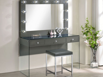 Katelyne - 3 Drawer Vanity Set With Mirror - Gray