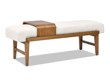 Billie - Modern Telephone Bench With Sliding Shelf - Ivory White