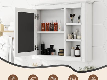 Wall Mounted Medicine Cabinet With Mirror And 3 Open Shelves