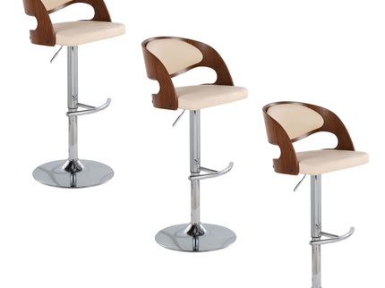 Pino - Mid Century Modern Adjustable Barstool & Swivel With Rounded T Footrest (Set of 2)