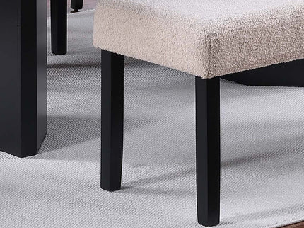 2 Tone Dining Table Set With Upholstered Side Chairs